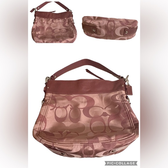 Coach Zoe Optic Signature Large Hobo Handbag Ex Cond FIRM RESERVED - Picture 2 of 11